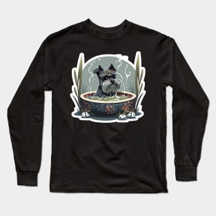 Schnauzer Noodle Hot Tub - Schnauzer Series Long Sleeve T-Shirt